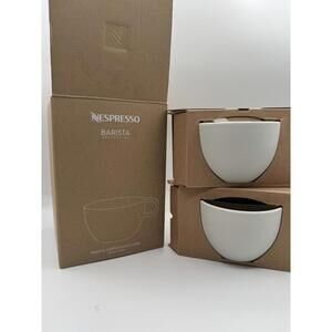 Nespresso Barista Big Game Collection Cappuccino Two Cups Matte White BNIB